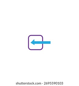 blue arrow and rectangle icon using vector