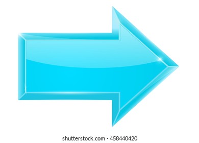 Blue arrow. Right. Vector illustration isolated on white background