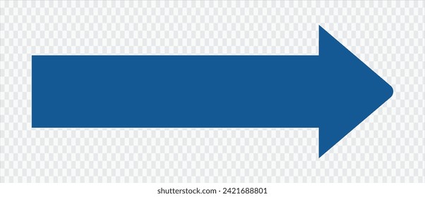 Blue arrow to the right . vector, isolated. Blue arrow isolated on transparency background