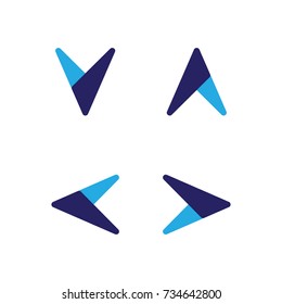 Blue Arrow, set of arrow, icon, vector EPS 10, modern arrow for web UI/UX