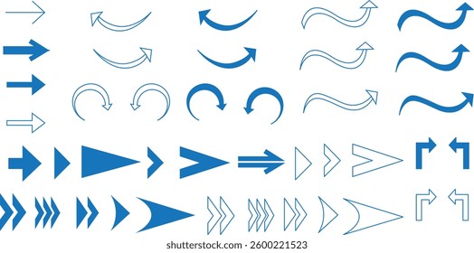 Blue Arrow Set on transparent bg