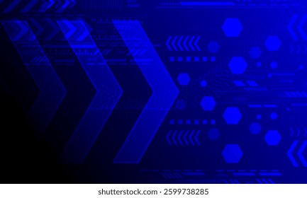 blue arrow shapes electronic cyberspace networking high technology abstract background
