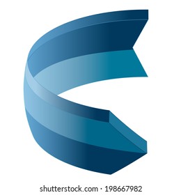 blue arrow show right isolated vector illustration