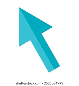 Blue arrow sign. Cursor icon in flat style. Cursor icon vector illustration isolated on white background. Cursor icon for web or application