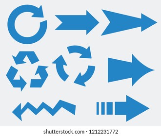 Blue arrow sign vector design