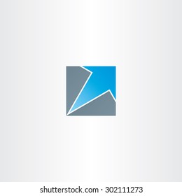 blue arrow in square icon design