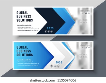 blue arrow style corporate presentation banner
