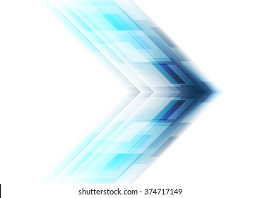 Blue arrow tech background. Vector template graphic design