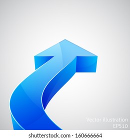 Blue arrow. Vector illustration