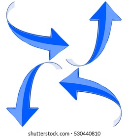 Blue arrow. Vector. Illustration isolated on white background