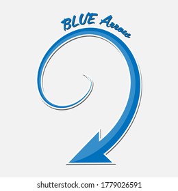 Flecha azul. Ilustración vectorial para el diseño de temas
aislado en un fondo blanco
