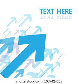 Blue arrow vector pattern background. Vector illustration.