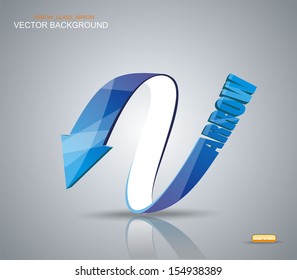 Blue Arrow. Vector Symbol. 