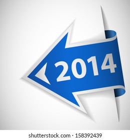 Blue arrow with year 2014