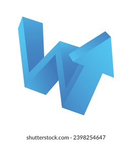 Blaue Pfeile im 3D-Design. Ein 3D-gerendertes Kunstwerk setzt eine lebendige blaue Farbe ein, um die Rolle des Pfeils bei der Gestaltung des Fokus und der Richtung des Betrachters zu unterstreichen. Vektorgrafik.