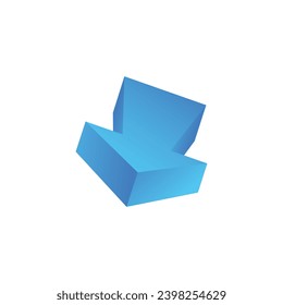 Blue arrows in 3D design. A masterful 3D design techniques craft an engaging composition, where the blue arrow plays a pivotal role in directing. Vector illustration.