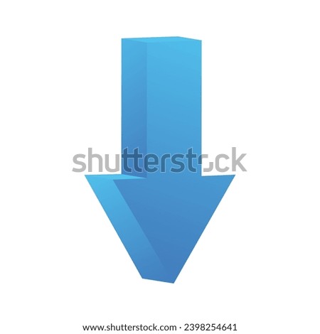 Blue arrows in 3D design. A masterful using of 3D technology craft a visually engaging composition, where the blue arrow serves as a directional guide within the line shape. Vector illustration.