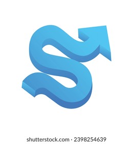 Blue arrows in 3D design. A striking 3D design feature a bold blue arrow seamlessly integrated into the composition, guiding the viewer's eye and shaping the overall direction. Vector illustration.