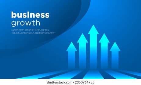 blue arrows of business sale growth dark blue vector background