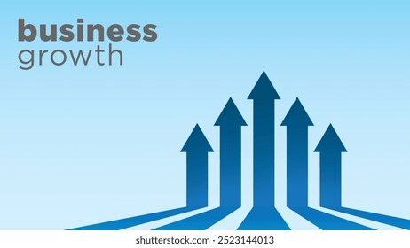 Flechas azules del crecimiento de la venta de negocios