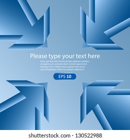 Blue arrows to center point