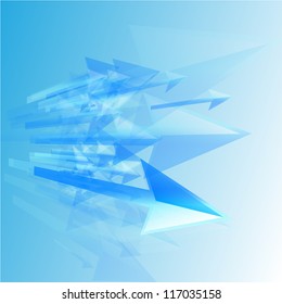 Blue arrows coming - vector illustration
