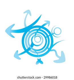 blue arrows graphic vector illustration