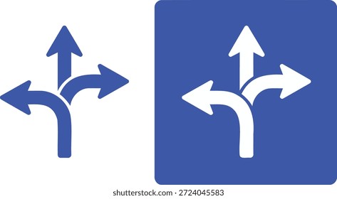 Flechas azules que indican múltiples direcciones sobre fondos blancos y azules