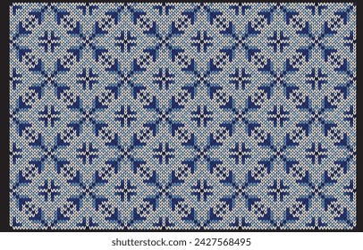 Blue arrows on white background.Blue diagonal to be continued net pattern.Seamless pattern.Square pattern.Plus sign.Geometric shape.Trendy.Design for skirt.Scarf.Clothes.Carpet.Printing.All knitting