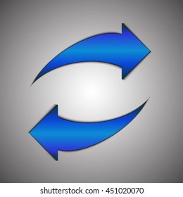 Blue arrows restart on a gray background