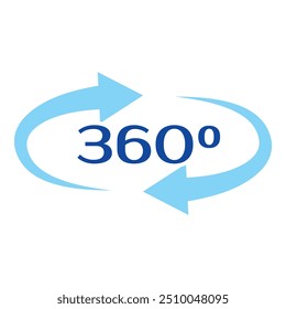 Flechas azules girando 360 grados formando un círculo, simbolizando un ciclo continuo, transformación o cobertura completa