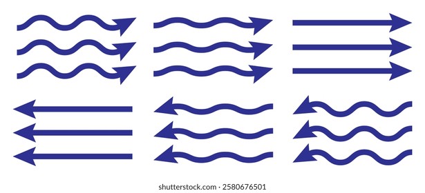 blue arrows set. Curved arrows. Arrow sign. Flat style icons. Arrow Direction Icons,  eps10