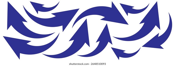 Blue arrows set. Curved arrows. Arrow sign. Flat style icons. set of Blue curve arrow icon vectors. long arrow icon vector illustration.