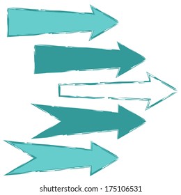 Blue arrows. Sketch.