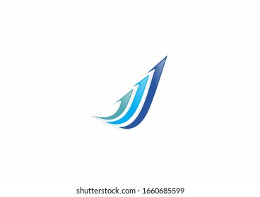 Blaue Pfeile nach oben Symbol Vektorillustration Logo Design. Logo-Konzept für Unternehmen