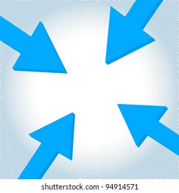 Blue arrows tip-to-tip pointing to a center point
