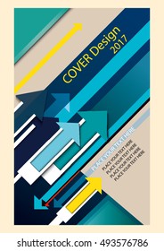 Blue Arrows Up. Motion Up. Successful Concept Cover Design. Good for financial annual cover design, brochures, booklets etc.