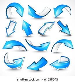 Blue arrows. Vector illustration