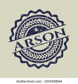 Blue Arson distressed rubber stamp with grunge texture