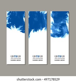 Modelo de pintura de pincel de arte azul. Original grunge arte pincel pintura textura fundo acrílico traçado cartaz sobre quadro vetor ilustração. Design de aquarela perfeito para título, logotipo e banner.