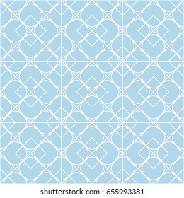 Blue Art deco seamless background.
