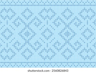 Blue art mosaic square pixel aztec background vector illustration.