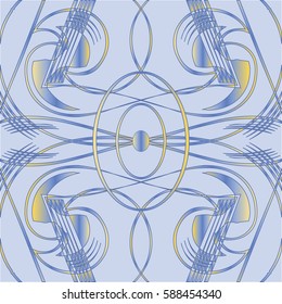 Blue Art Nouveau Background