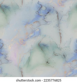Blue Art Paint. Shiny Water Color. Fluid Elegant Texture. Marble Ink Vector. Alcohol Ink Marble. Green Oriental Watercolor. Gold Marble Background. Luxury Seamless Template. Pink Golden Watercolor.