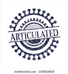 Blue Articulated distressed rubber grunge texture stamp