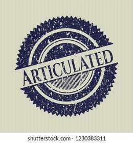 Blue Articulated rubber stamp with grunge texture