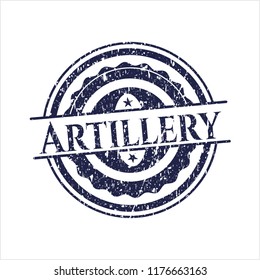 Blue Artillery distress rubber stamp with grunge texture