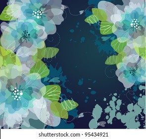 Fondo de flores azul artístico