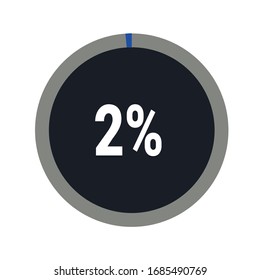 blue and ash color circle percentage showing 2 %. ready to use for wed design