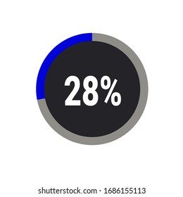 blue and ash color circle percentage showing 28 % ready to use for web design
